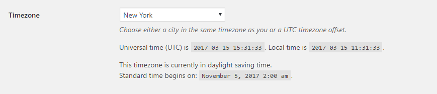 Changing WordPress Timezone