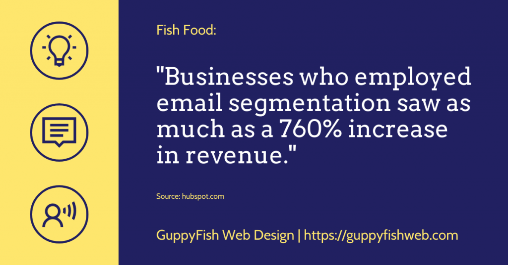 Email segmentation can increase revenue up to 760%