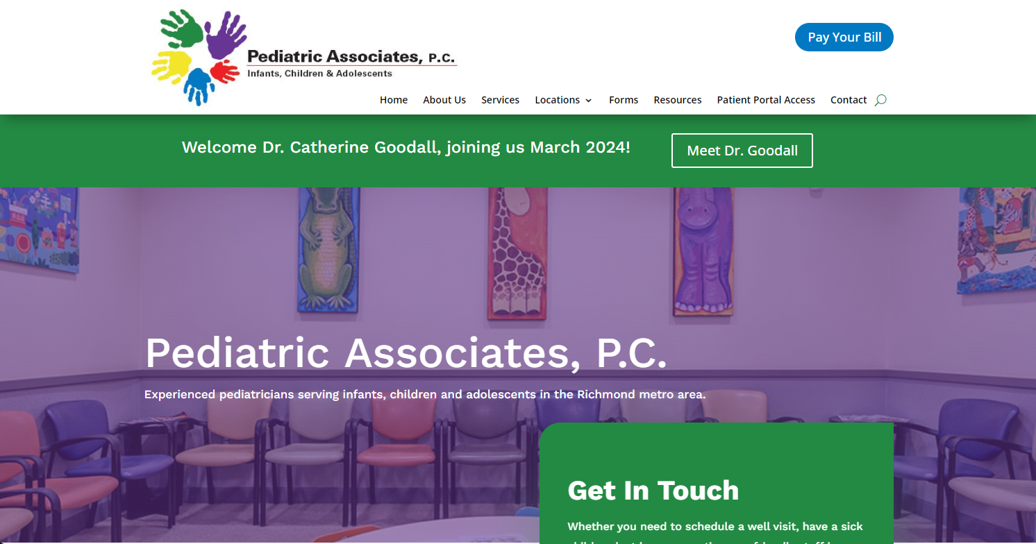 Pediatric Associates Screenshot