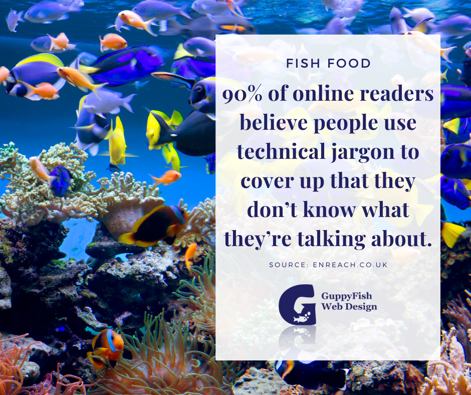 Fish Food: 90% of online readers believe people use technical jargon to cover up that they don't know what they're talking about.